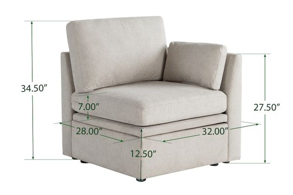 Oloa 3R Modular Sectional Sofa Couch - 4 Piece Living Room Sofa