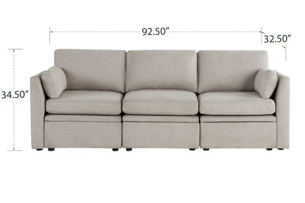 Oloa 3R Modular Sectional Sofa Couch 3 Piece Living Room Sofa
