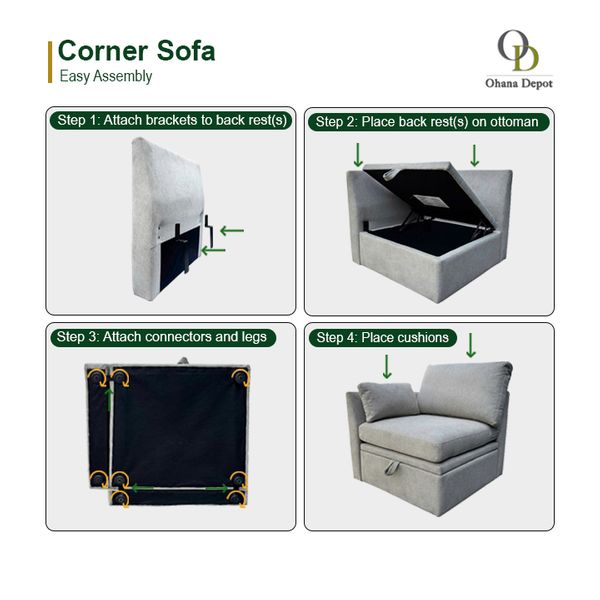 Oloasofa 3R Modular Sectional Living Room Sofa - Build Your Own Set / Ohana Depot 3R Modular Sectional Living Room Sofa - Build Your Own Set