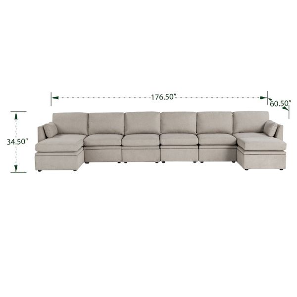 Oloa 3R Modular Sectional Sofa Couch 8 Piece U-Shaped Living Room Sofa Set
