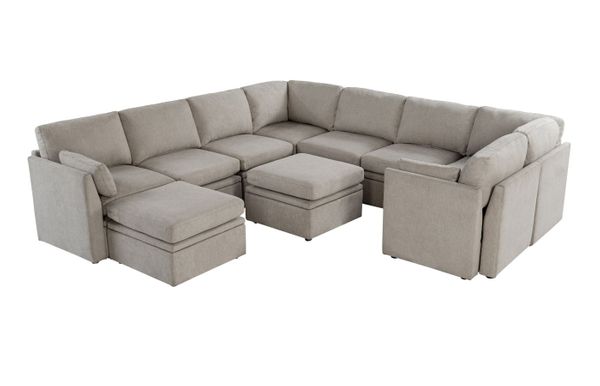 Oloa 3R Modular Sectional Sofa Couch 10 Piece U-Shaped Living Room Sofa Set - Free Assembly
