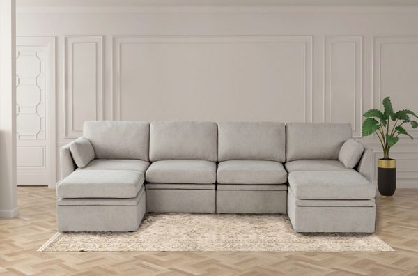 Oloa Modular Living Room Sectional Sofa - 6 Piece U-Shaped Sectional