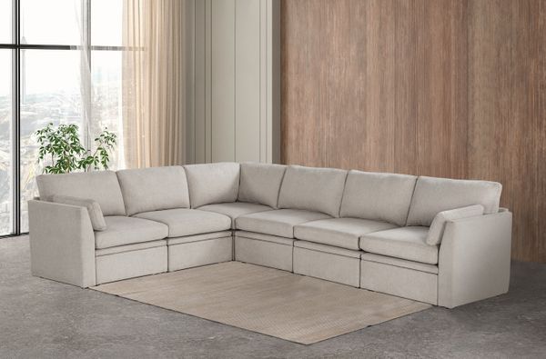 Oloa 3R Modular Sectional Sofa Couch - 6 Piece L-Shaped Living Room Sofa Set - Free Assembly